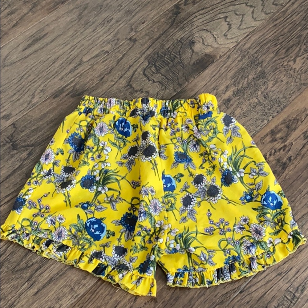 Yellow Floral Shorts